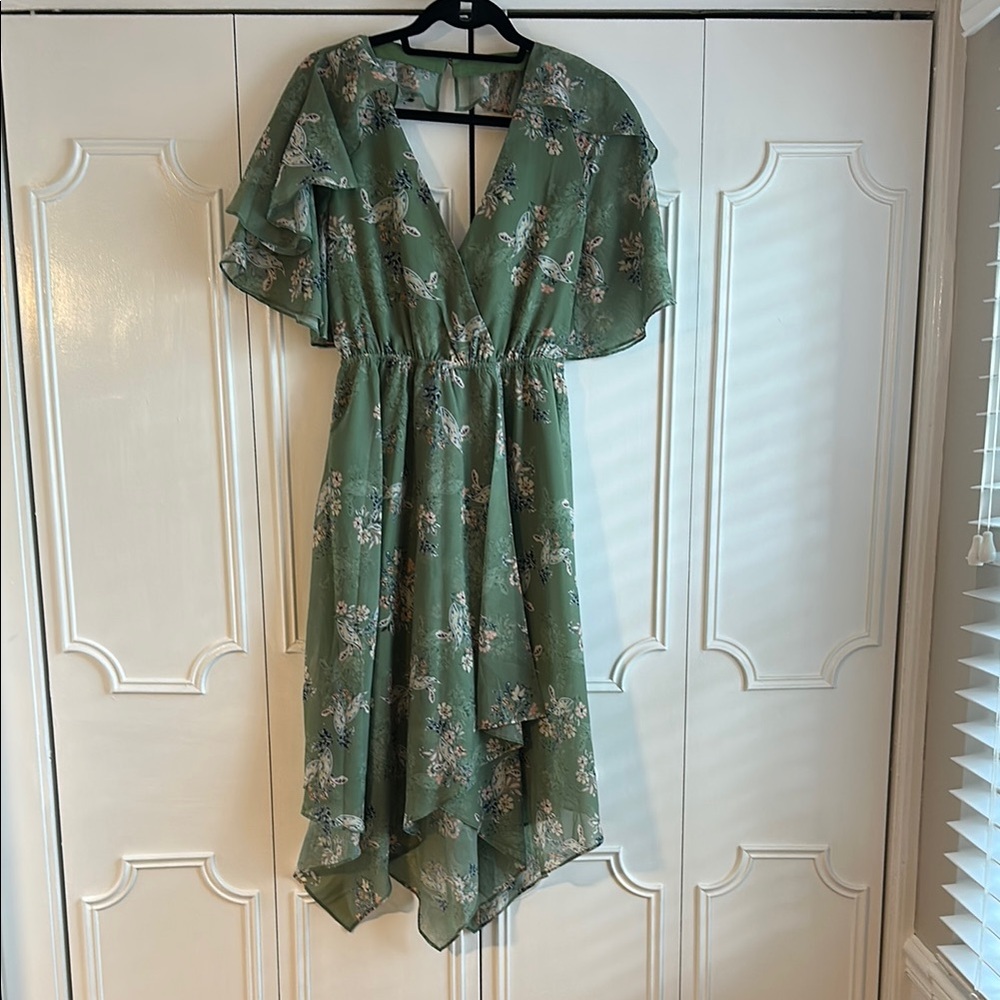 Floral Green Dress